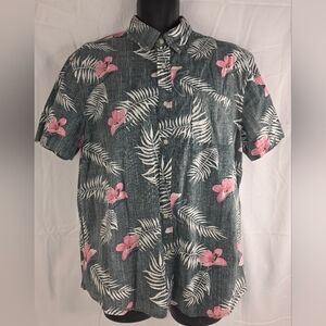 Sonoma Floral Print Button Down Shirt Size Large Modern Fit Flexwear E-2867